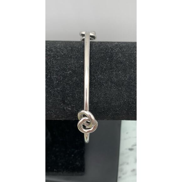 Silver Tone Triple Knot Bangle Bracelet - Picture 3 of 4